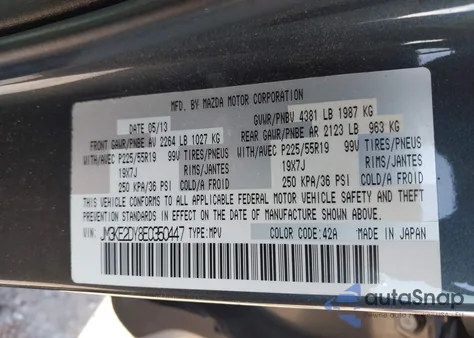 2014 Mazda Cx-5 Grand Touring z USA, uszkodzony, nr VIN JM3KE2DY8E0350447